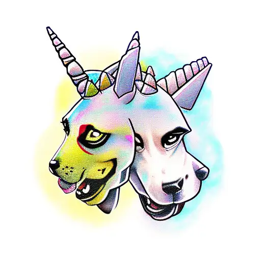 Deadpool tacos dogs unicorn tattoo design idea