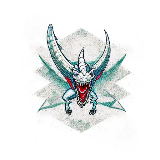 Dragón silueta estilo mafia (tatuaje aplicable en la cabeza tattoo design idea