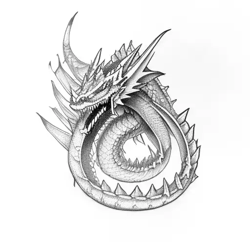 Dragón simple estilo mafia tattoo design idea