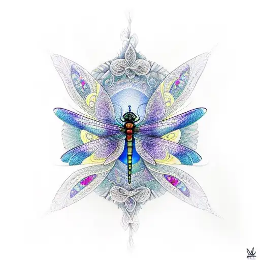 Dragonfly with mandala tattoo design idea