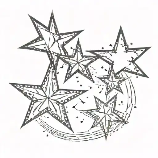 three small pointy stars  tattoo design idea
