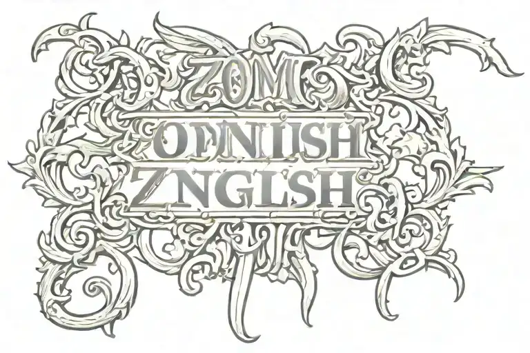 old English font ZMF tattoo design idea