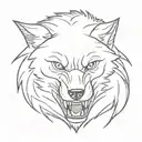 Angry Wolf tattoo design idea