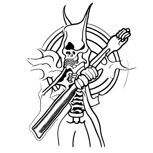 Grim Reaper making peace sign tattoo design idea