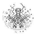 Grim Reaper making peace sign tattoo design idea