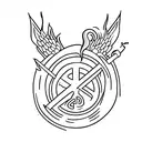 Grim Reaper making peace sign tattoo design idea