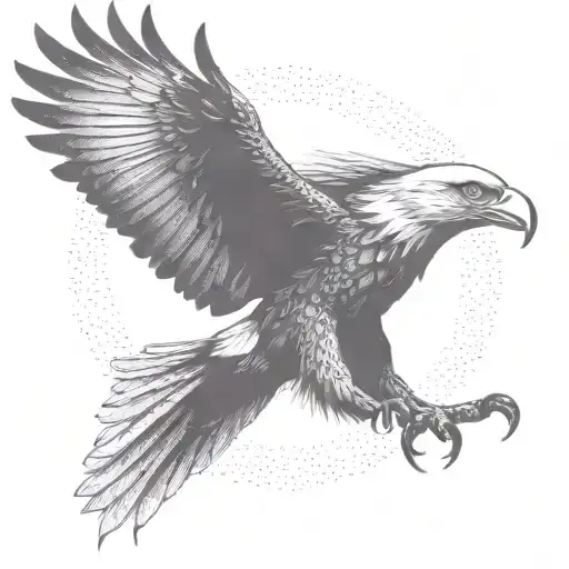 eagle flying tattoo design idea