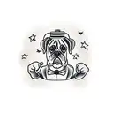 boxer and knofe tattoo design idea
