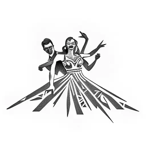 west coast swing dancers tattoo design idea