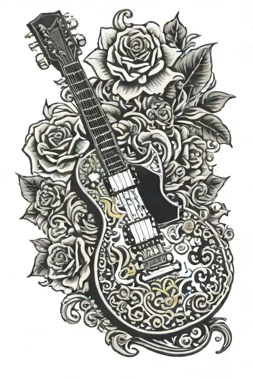 Guitar,Les Paul,Gibson,Papa tattoo design idea