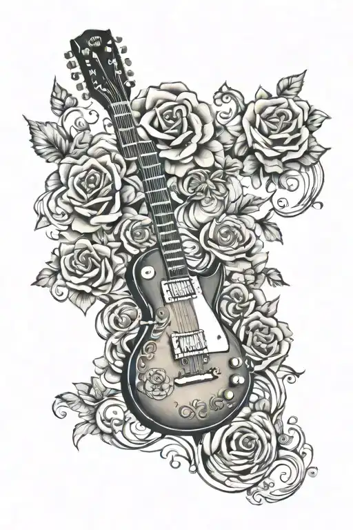 Guitar,Les Paul,Gibson,Papa tattoo design idea