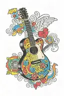 Guitar,LesPaul,Beatles,Dad,Rainbow,Heart  tattoo design idea