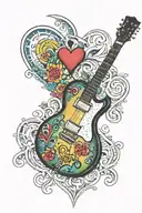 Guitar,LesPaul,Beatles,Dad,Rainbow,Heart  tattoo design idea