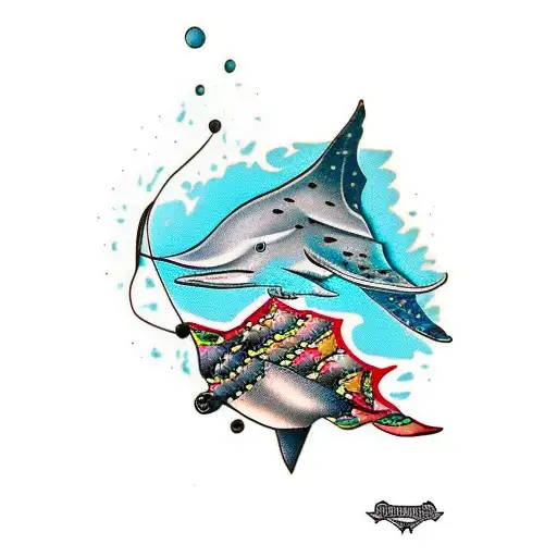spotted eagle ray tattoo design idea