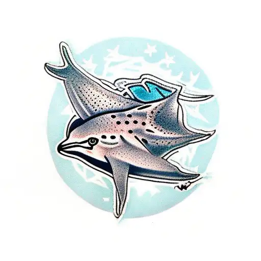 spotted eagle ray tattoo design idea