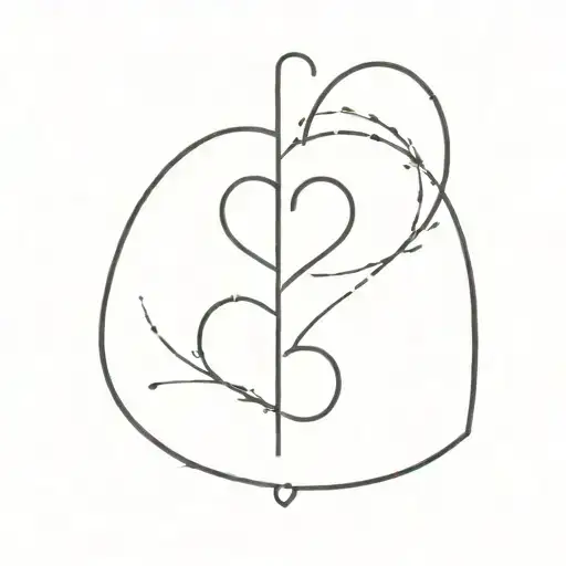 with number 3 to be in miror and form a heart, number 1 in the middle and number 2 to be at the bottom tattoo design idea