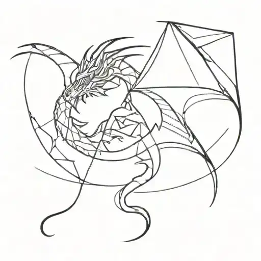abstraction and dragons tattoo design idea
