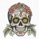 CANDY SKULL tattoo design idea