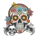 CANDY SKULL tattoo design idea