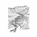 rio grande river map in big bend national park tattoo design idea