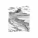 rio grande river map in big bend national park tattoo design idea