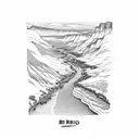 rio grande river map in big bend national park tattoo design idea