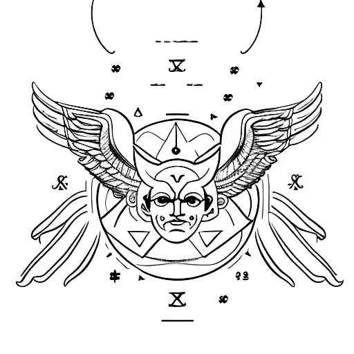  Zodiac sign gemini between the wings of an angel and a devil tattoo design idea