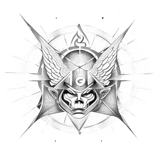  Zodiac sign gemini between the wing of an angel and a devil tattoo design idea