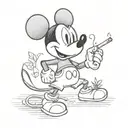  mickey mouse holding a cigarette with wifi and bluetooth signs on him without cap small weed tattoo design idea
