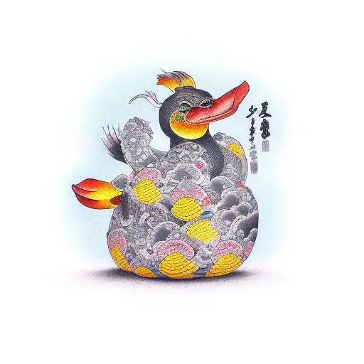 Rubber ducks tattoo design idea