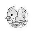 Rubber ducks tattoo design idea