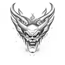 demon with smoke tattoo design idea