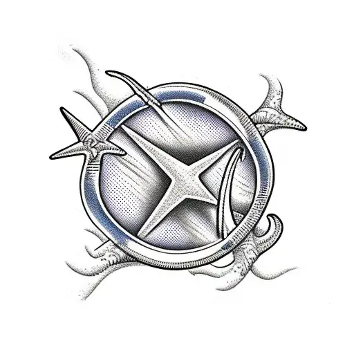 beach and classic muscle cars tattoo design idea