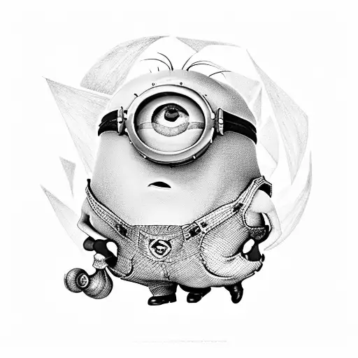 minion con brazo tatuado tattoo design idea