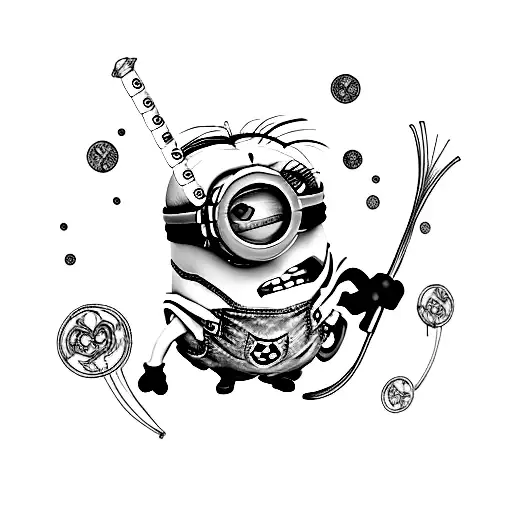 minion con brazo tatuado tattoo design idea