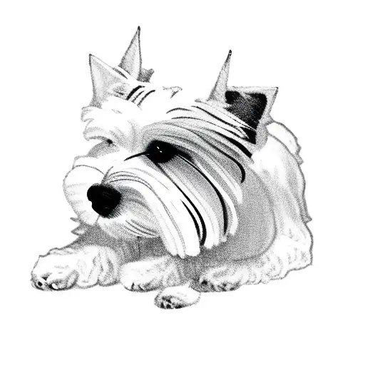 west highland white terrier and miniature schnauzer  tattoo design idea
