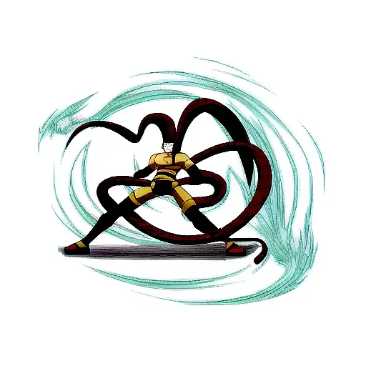 snake bending around spine (not character) tattoo design idea