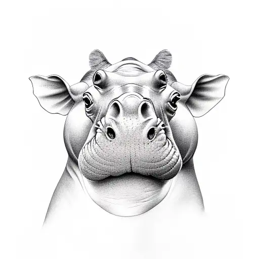 hippopotamus tattoo design idea