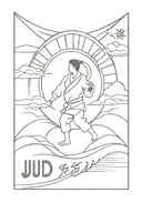 judo with the date 12/13/22 with the Japanese Rising Sun in the background  tattoo design idea