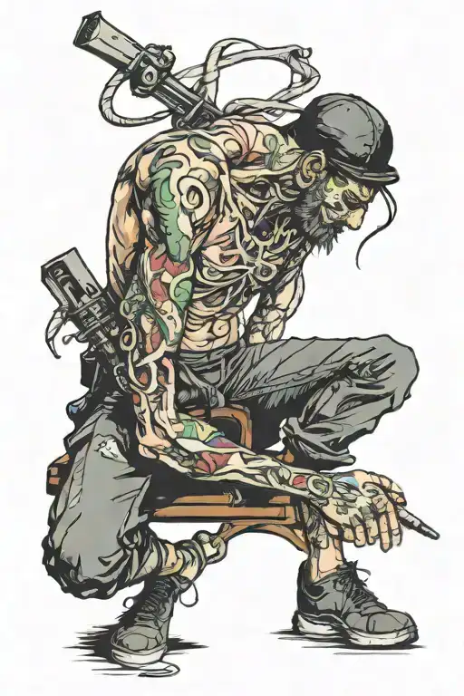 person killing themselves them reviving and becoming someone much stronger   tattoo design idea