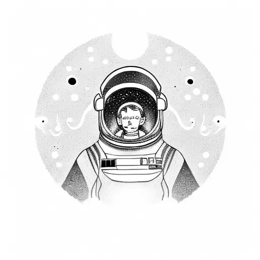 Spaceman on spacewalk tattoo design idea