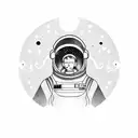 Spaceman on spacewalk tattoo design idea