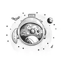 Spaceman on spacewalk tattoo design idea