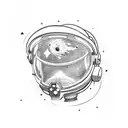 Spaceman on spacewalk tattoo design idea