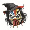 puerto rican ghostface mask tattoo design idea