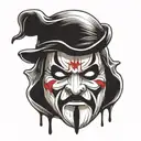 puerto rican ghostface mask tattoo design idea