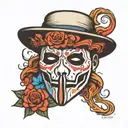 puerto rican ghostface mask tattoo design idea