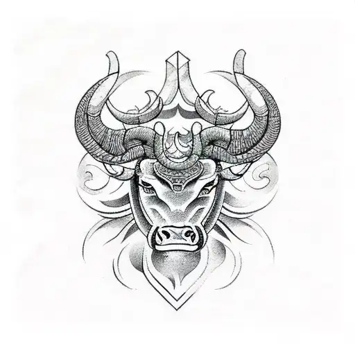 taurus zodiac minotaur tattoo design idea