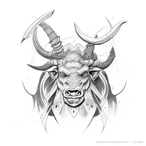 minotaur zodiac tattoo design idea