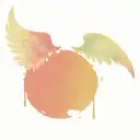 angel wings with baby feet and halo tattoo design idea